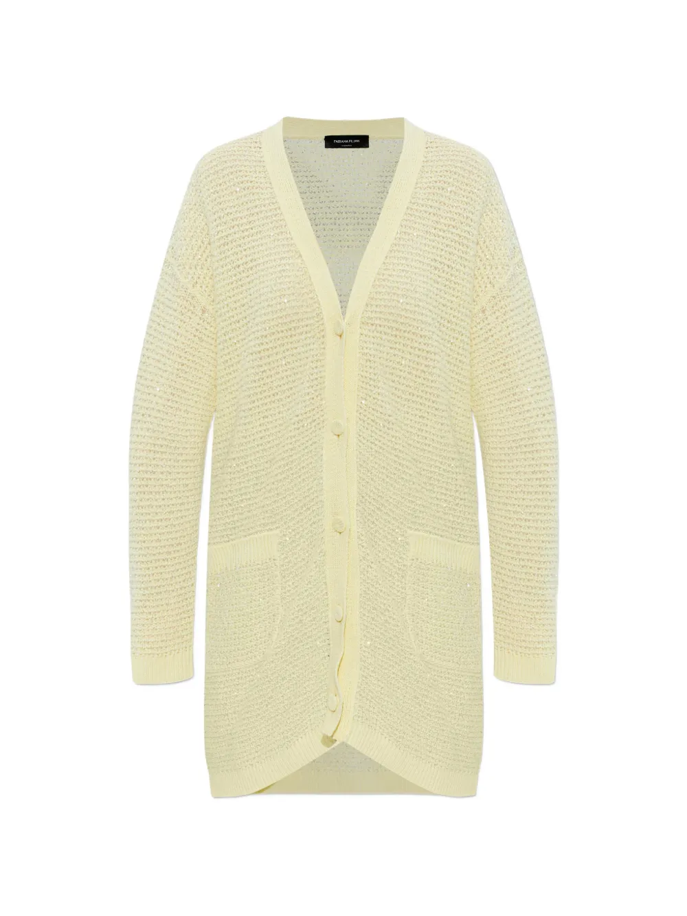 Fabiana Filippi sequin-embellished open-knit cardigan - Giallo