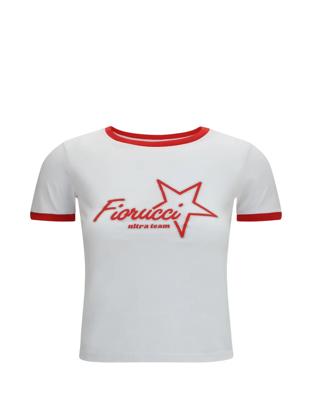 Fiorucci logo-print cropped T-shirt - Bianco