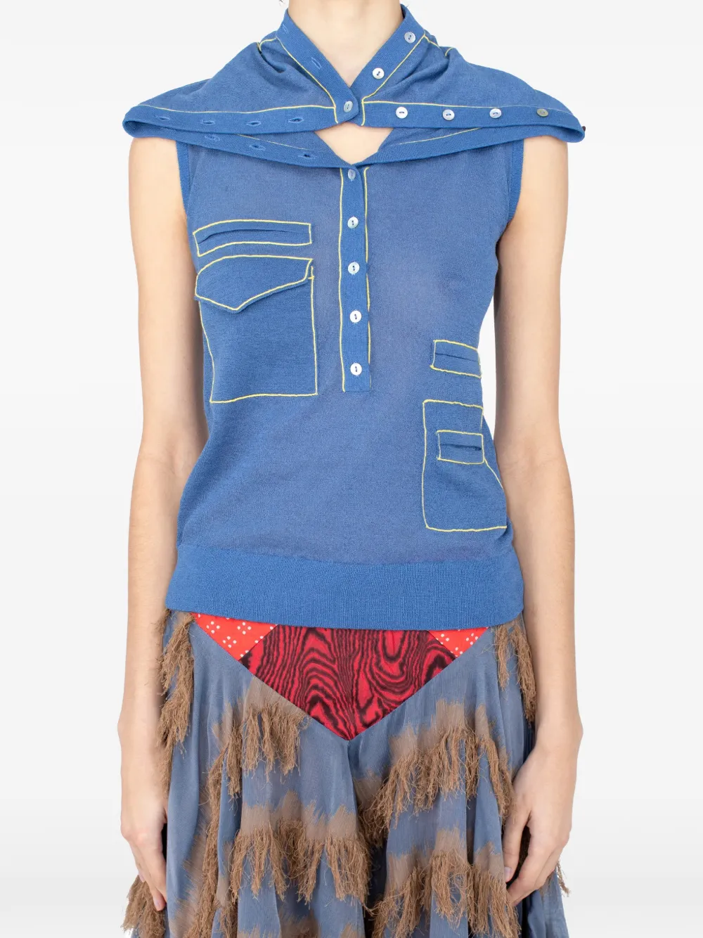 Kiko Kostadinov Kreiner top - Blu