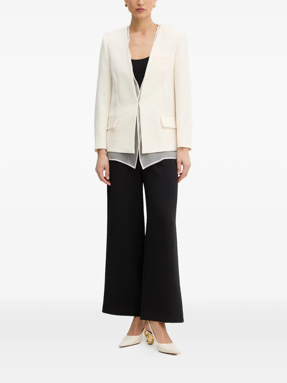 SIMONA CORSELLINI Cady blazer met organza detail Beige