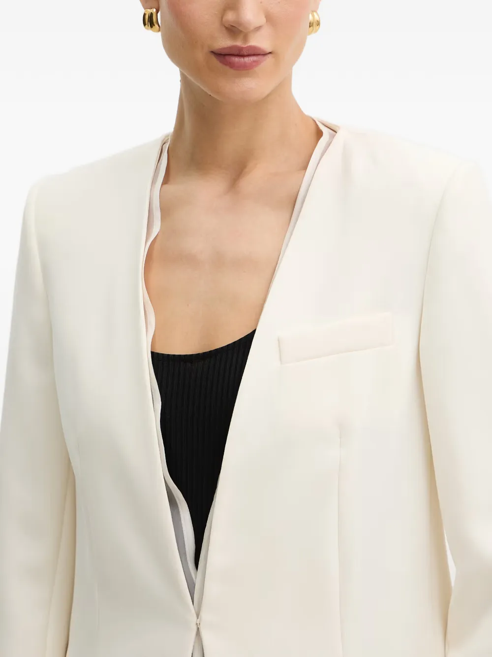 SIMONA CORSELLINI Cady blazer met organza detail Beige