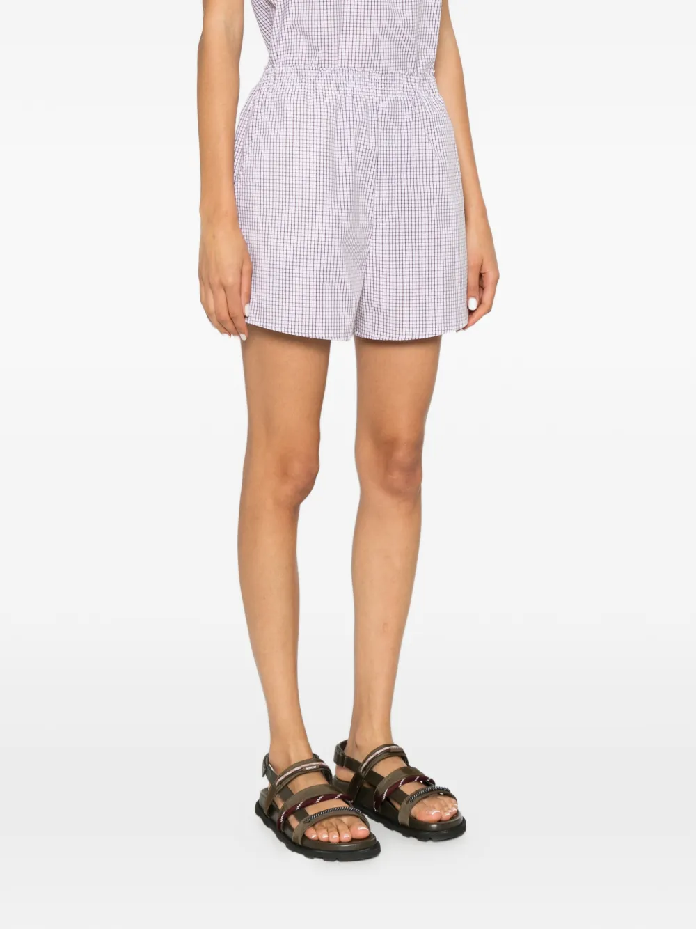 A.P.C. Geruite shorts Wit