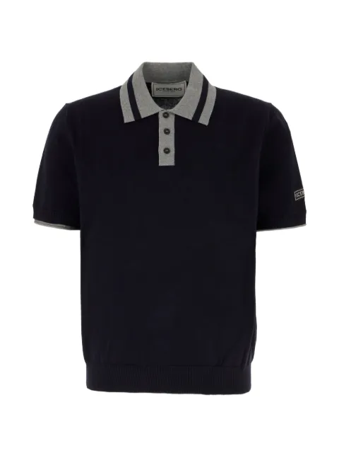Iceberg regular-fit striped-collar cotton polo shirt