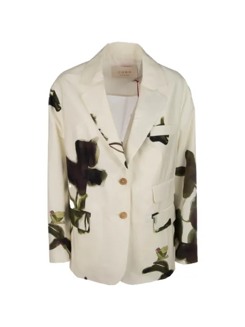 CO.GO floral-print cotton blazer