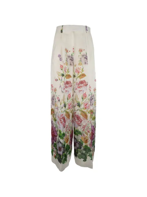 CO.GO floral-print linen trousers