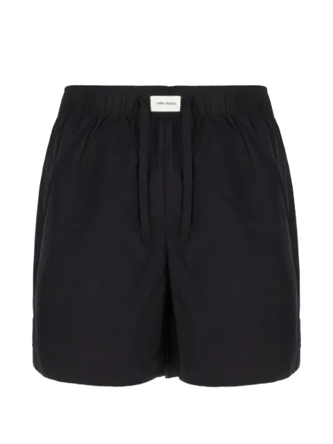 ENTIRE STUDIOS logo-patch drawstring-detail cotton shorts