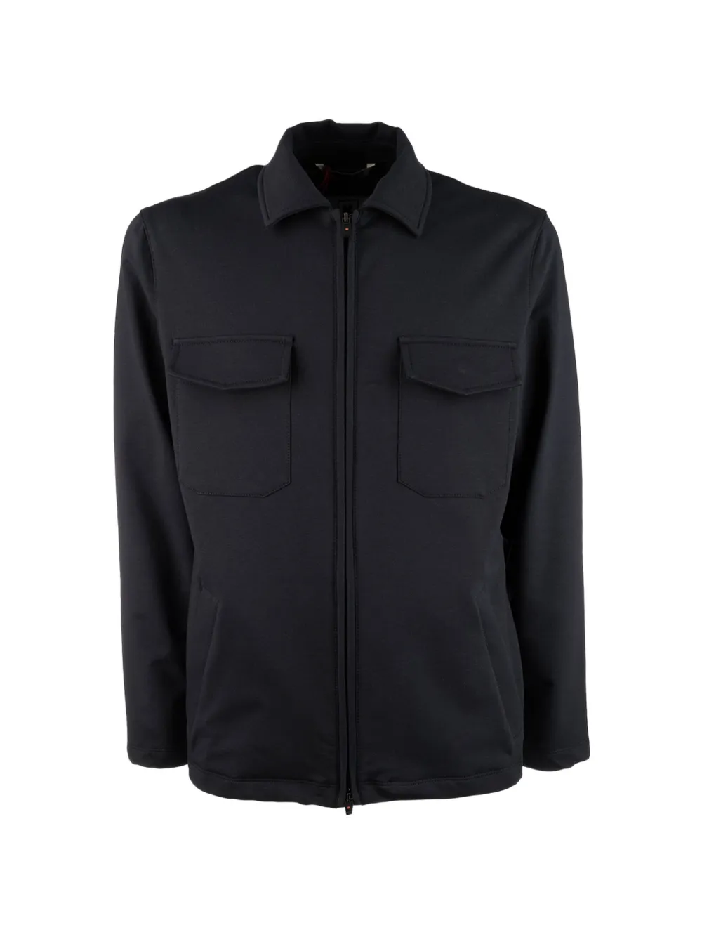 Kired pocket-detail zip-up shirt jacket - Blu