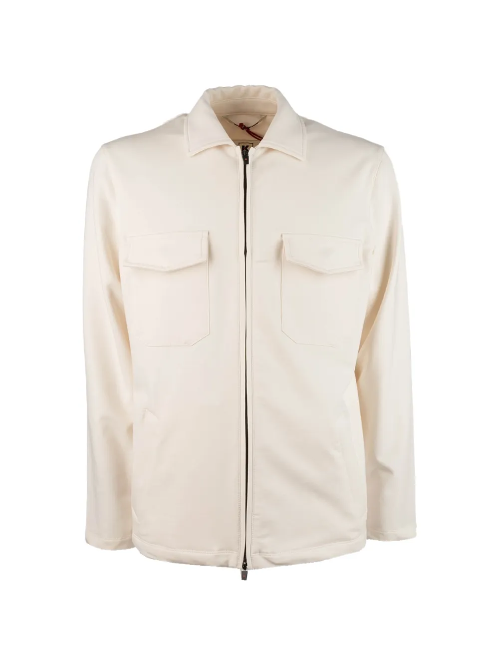 Kired pocket-detail zip-up shirt jacket - Bianco