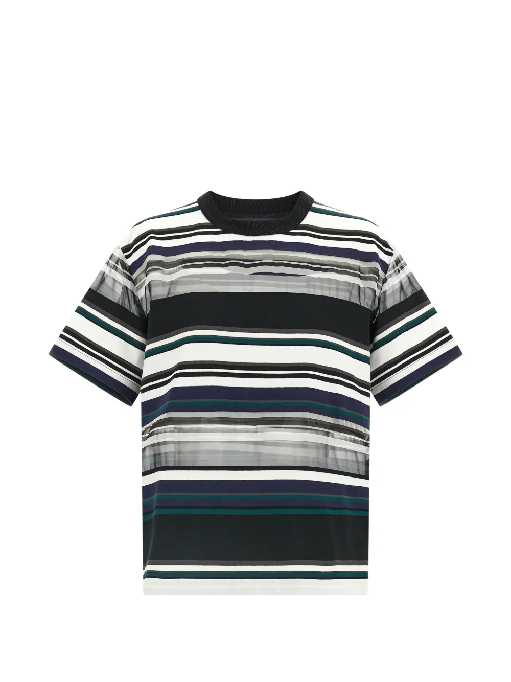 sacai striped T-shirt - Nero