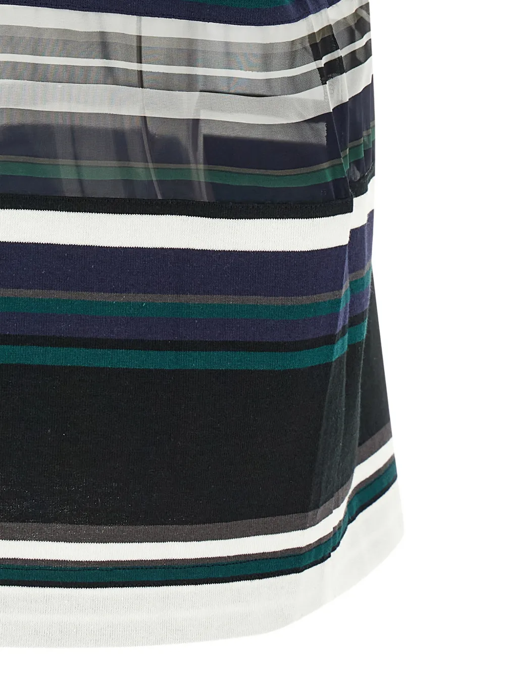 sacai Gestreept T-shirt Zwart