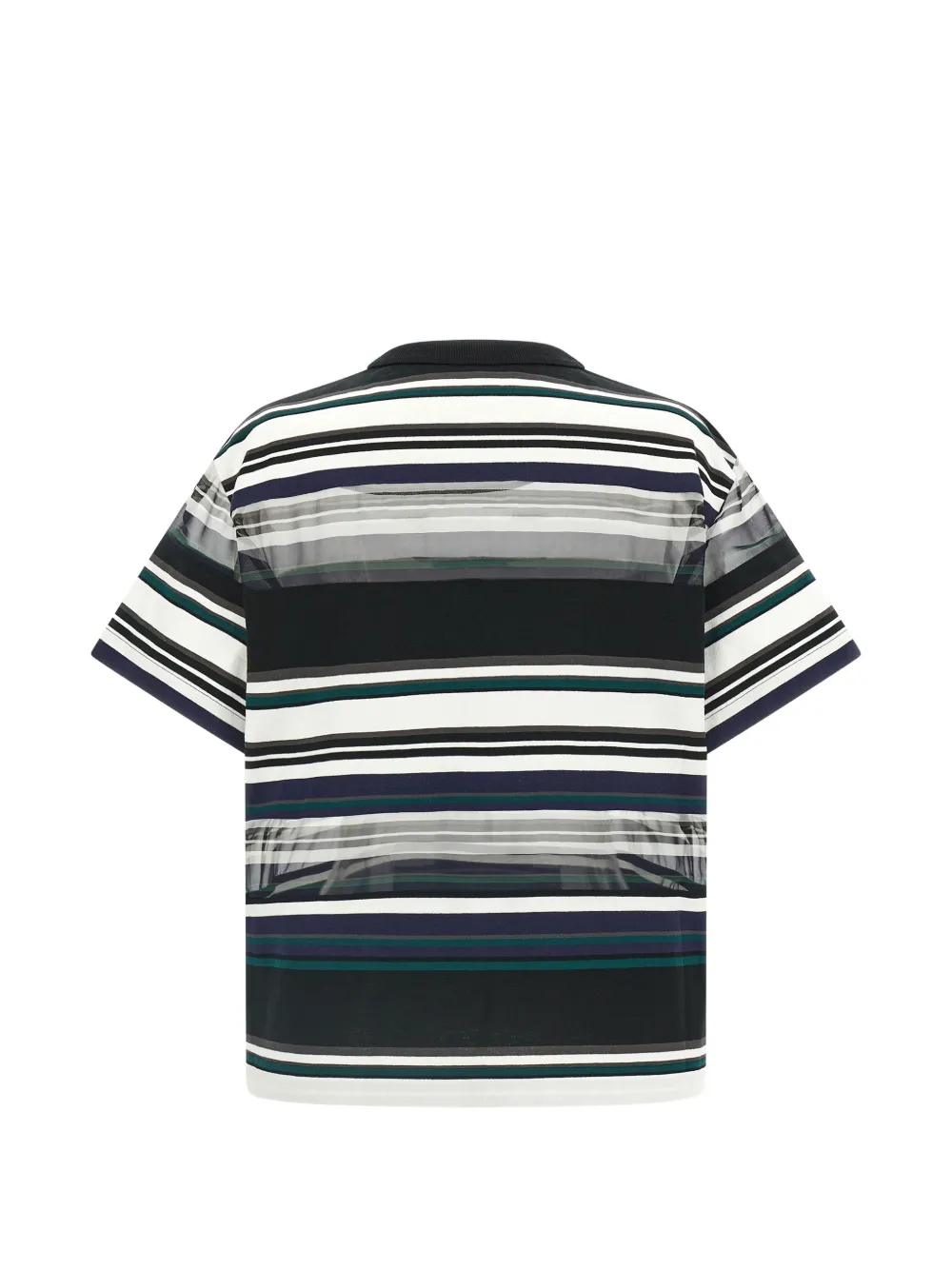 sacai Gestreept T-shirt Zwart