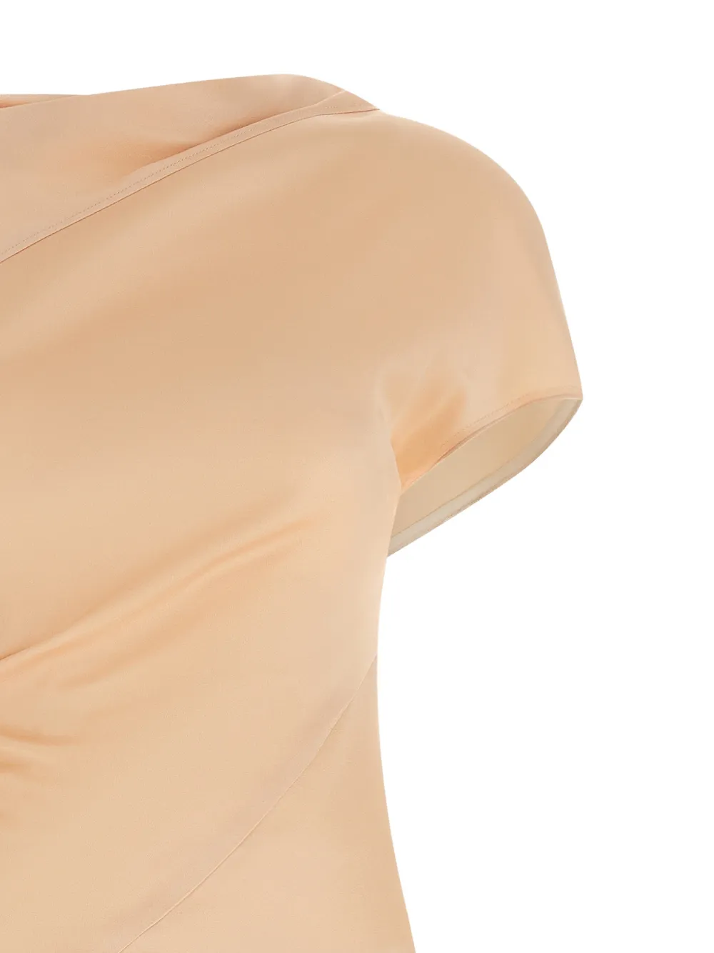 Victoria Beckham Asymmetrische jurk met gedraaid detail Beige