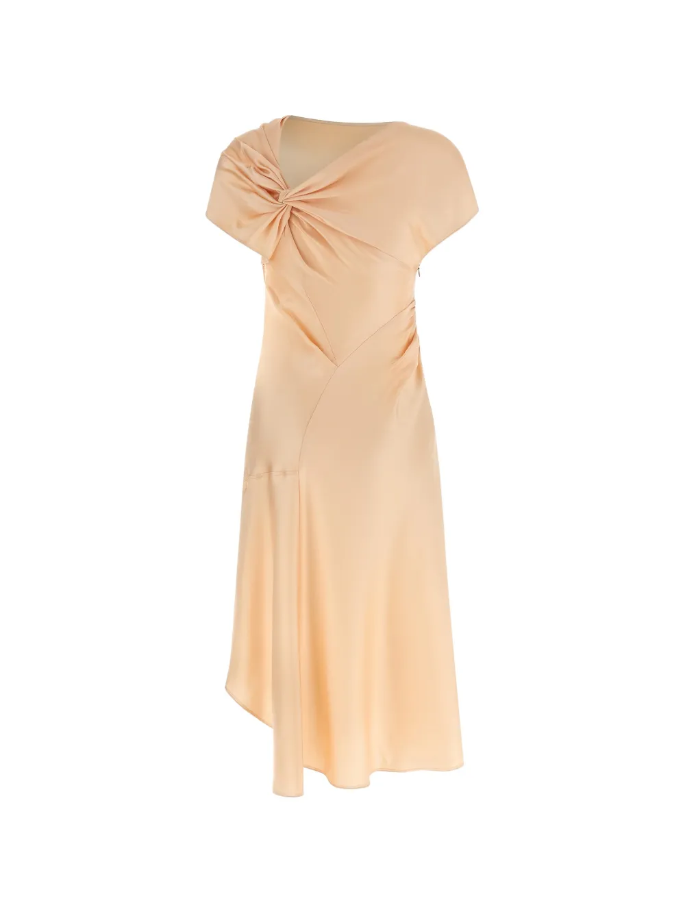 Victoria Beckham Asymmetrische jurk met gedraaid detail Beige