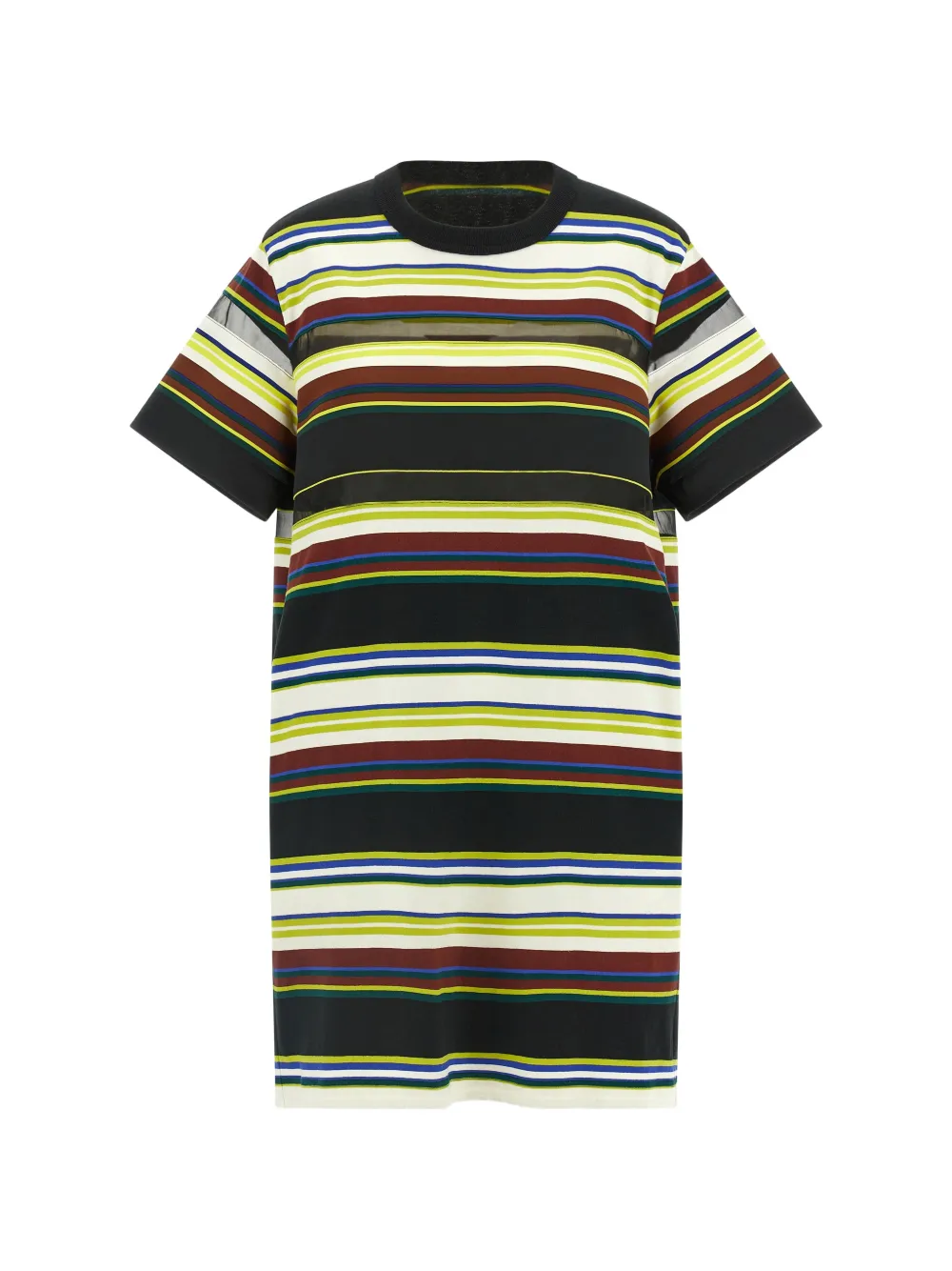 sacai striped T-shirt dress - Nero