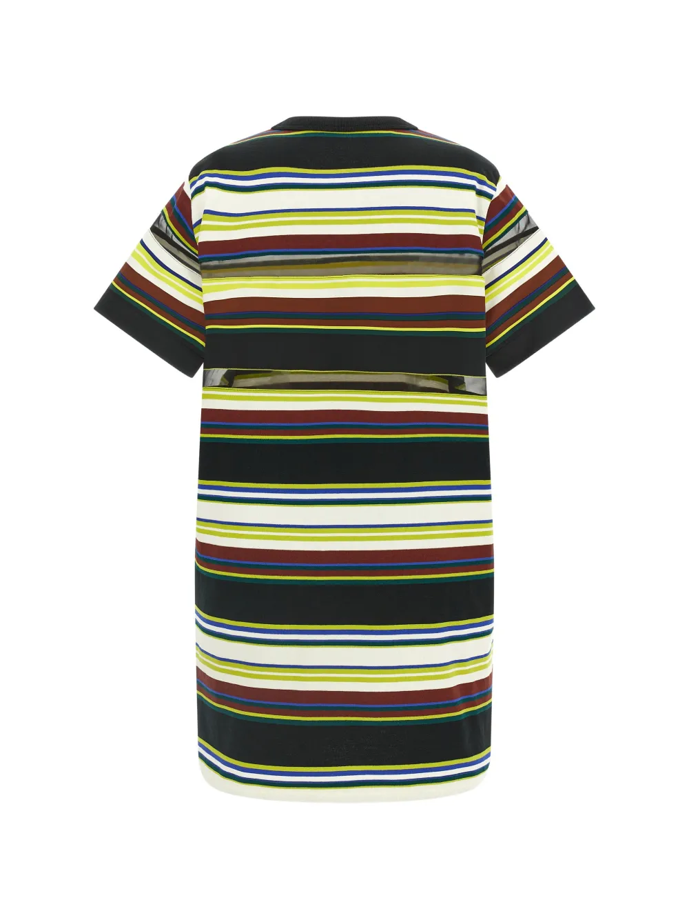sacai Gestreepte T-shirtjurk Zwart