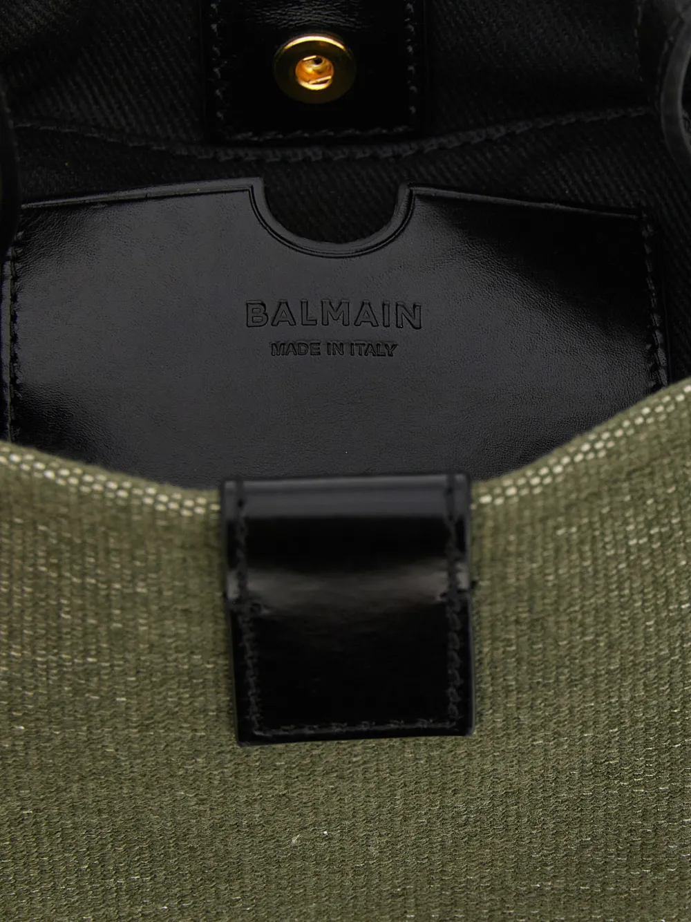 Balmain Canvas bucket-tas met intarsia logo Groen