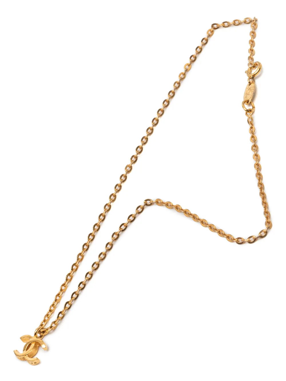 CHANEL Pre-Owned 1982 Gold Plated CC Pendant Necklace costume necklace - Oro
