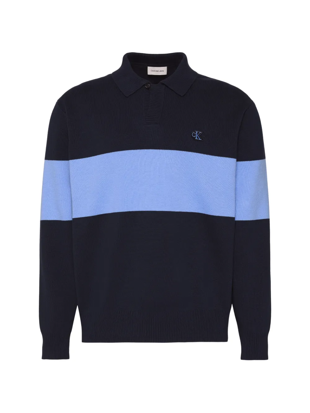 Calvin Klein striped V-neck sweater - Blu