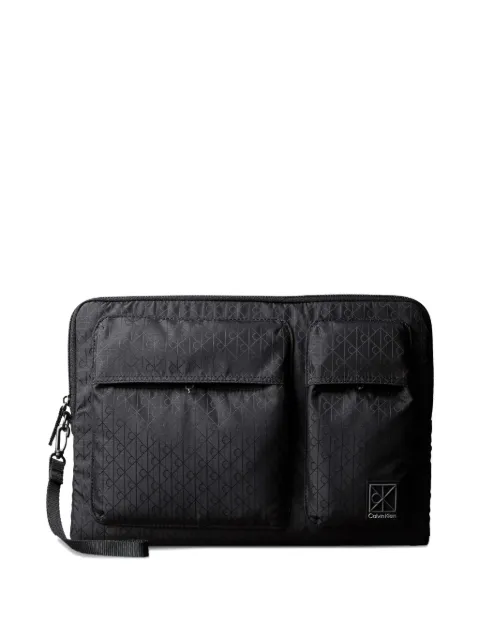 Calvin Klein monogram-pattern laptop bag