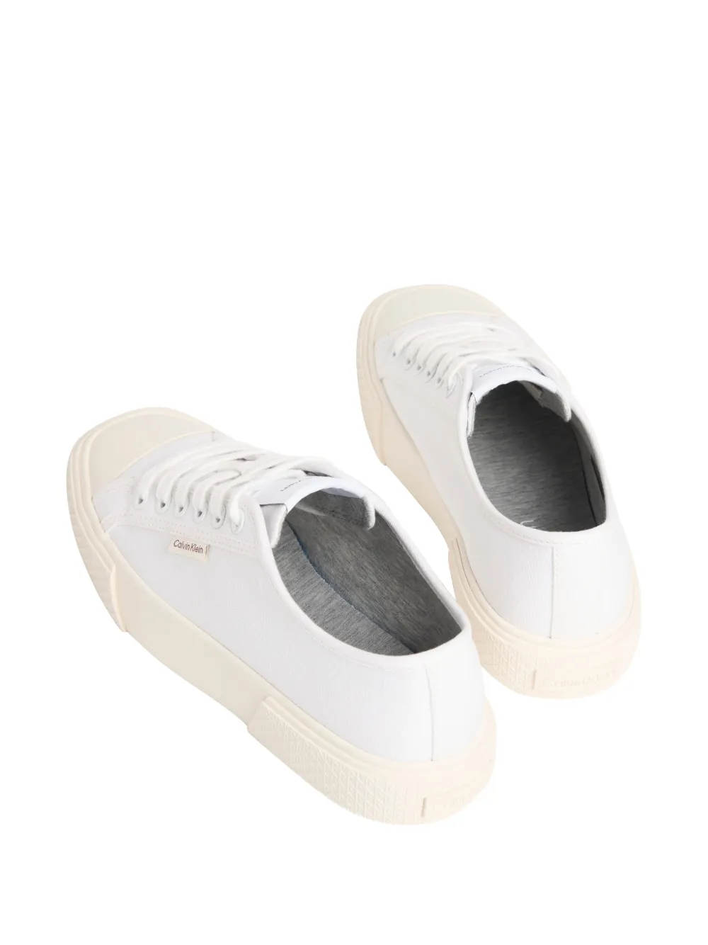 Calvin Klein Luna logo-patch platform sneakers Wit