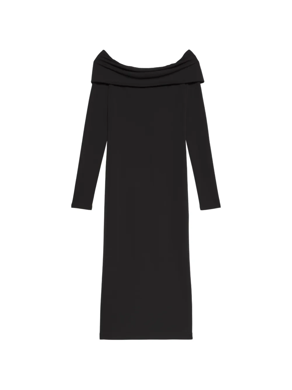 Calvin Klein off-shoulder long-sleeved midi dress - Nero