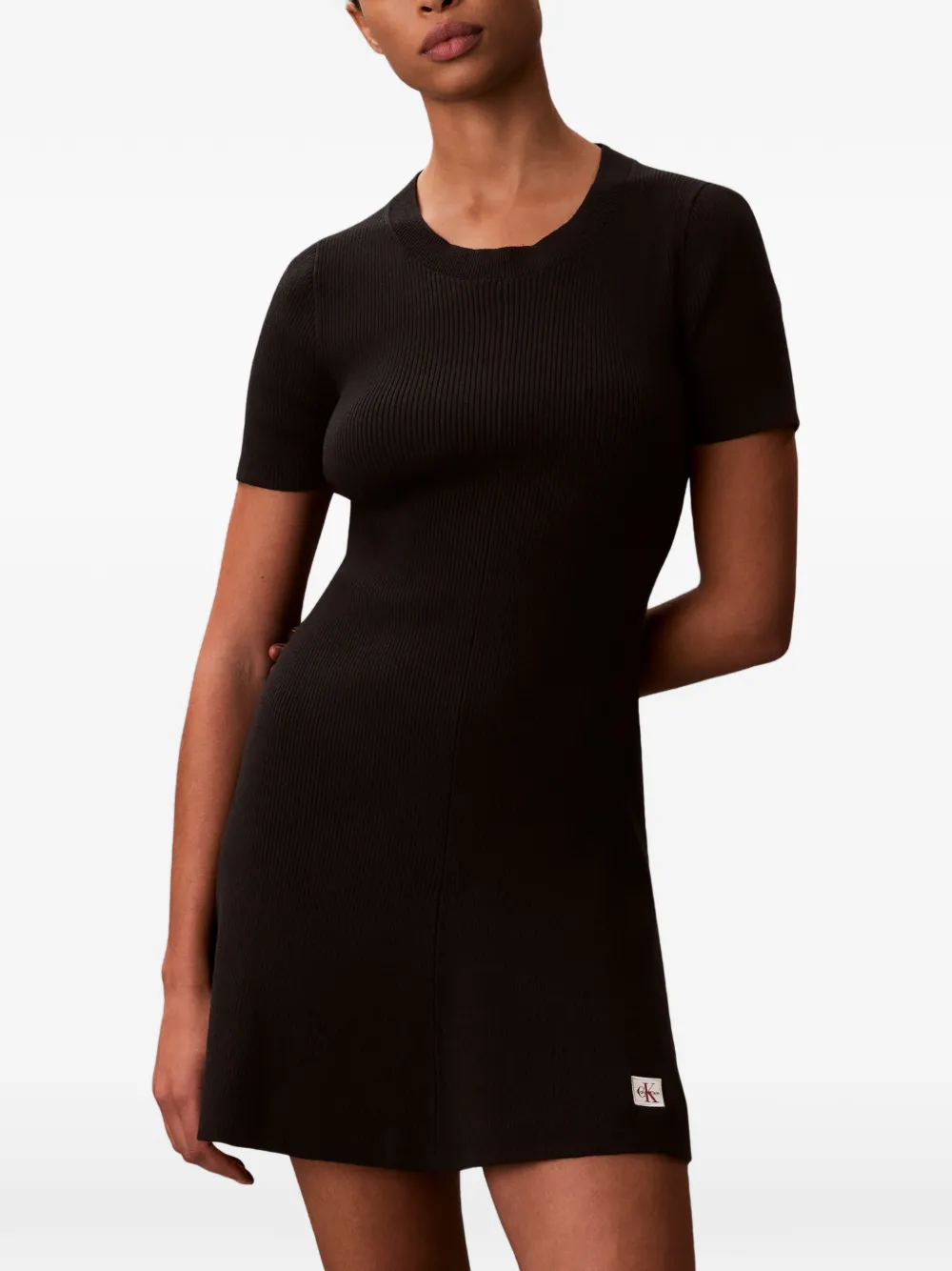 Calvin Klein Mini-jurk van crêpe Zwart