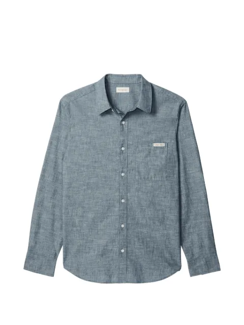 Calvin Klein logo-patch chest-pocket shirt