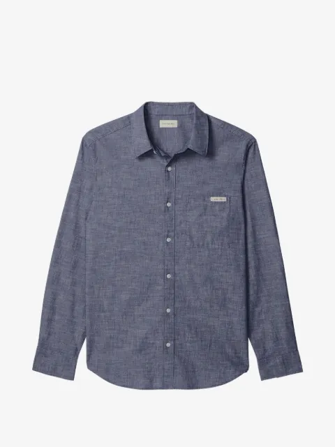 Calvin Klein logo-patch chest-pocket shirt