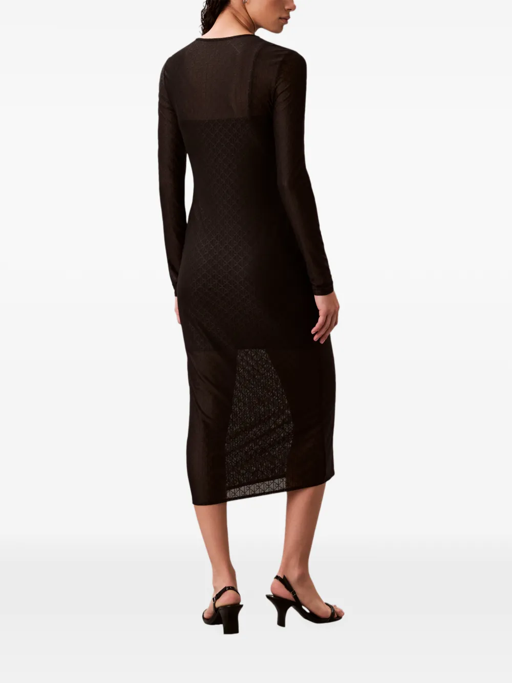 Calvin Klein Midi-jurk met monogram-print Zwart