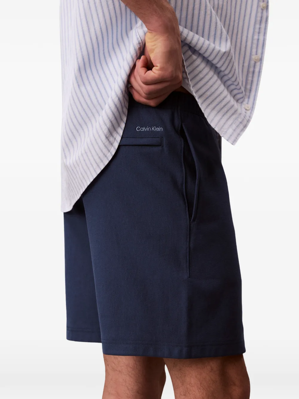 Calvin Klein Shorts met elastische taille Blauw