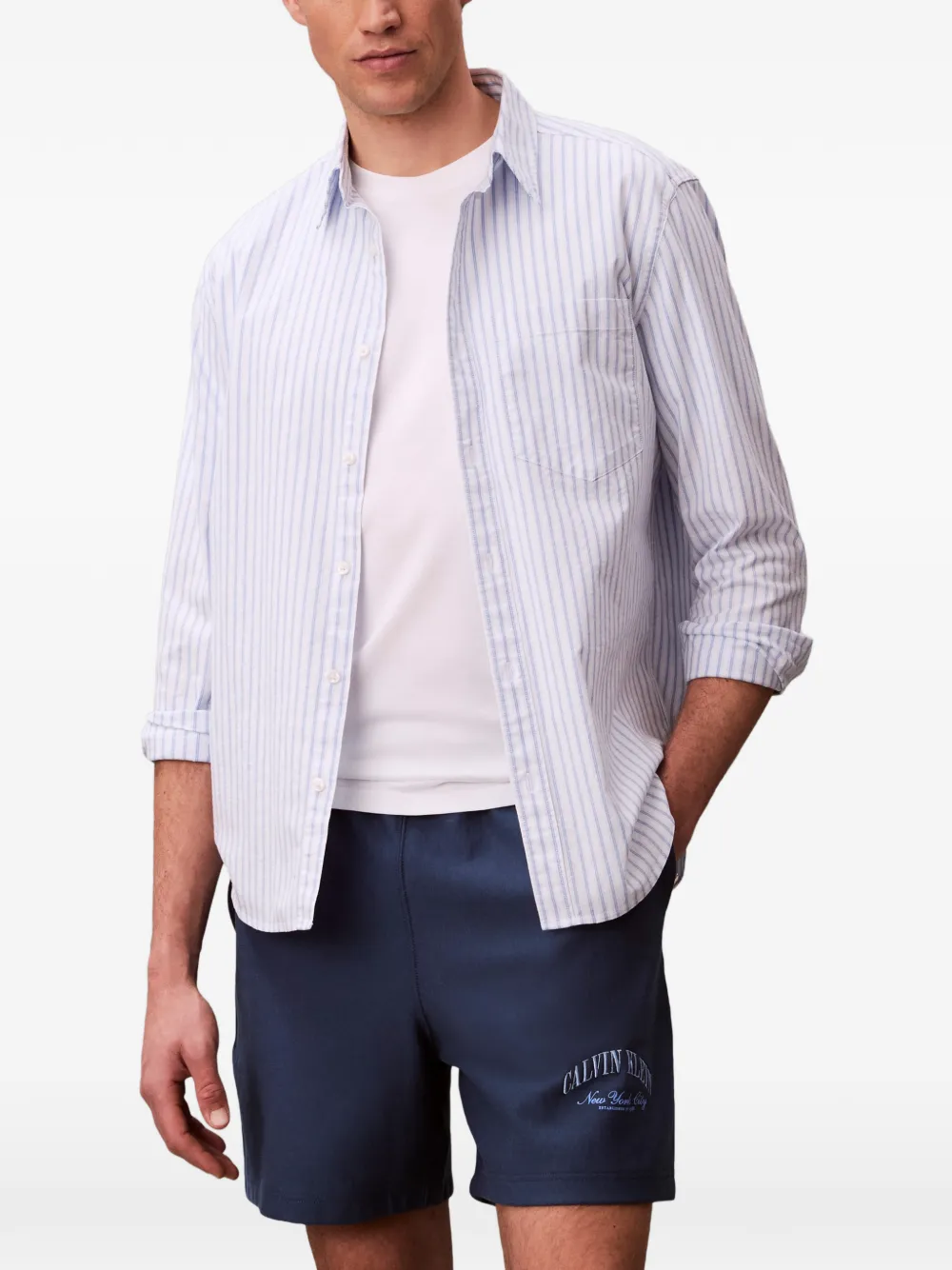 Calvin Klein Shorts met elastische taille Blauw