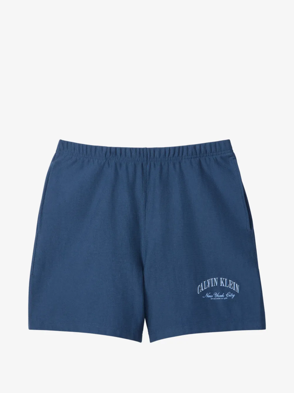 Calvin Klein 로고 프린트 밴딩 웨이스트 쇼츠 | 블루 | Image 1