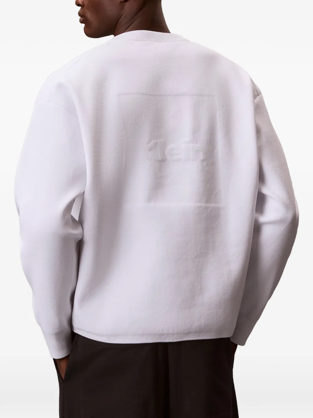 Calvin Klein embossed-logo sweater Wit
