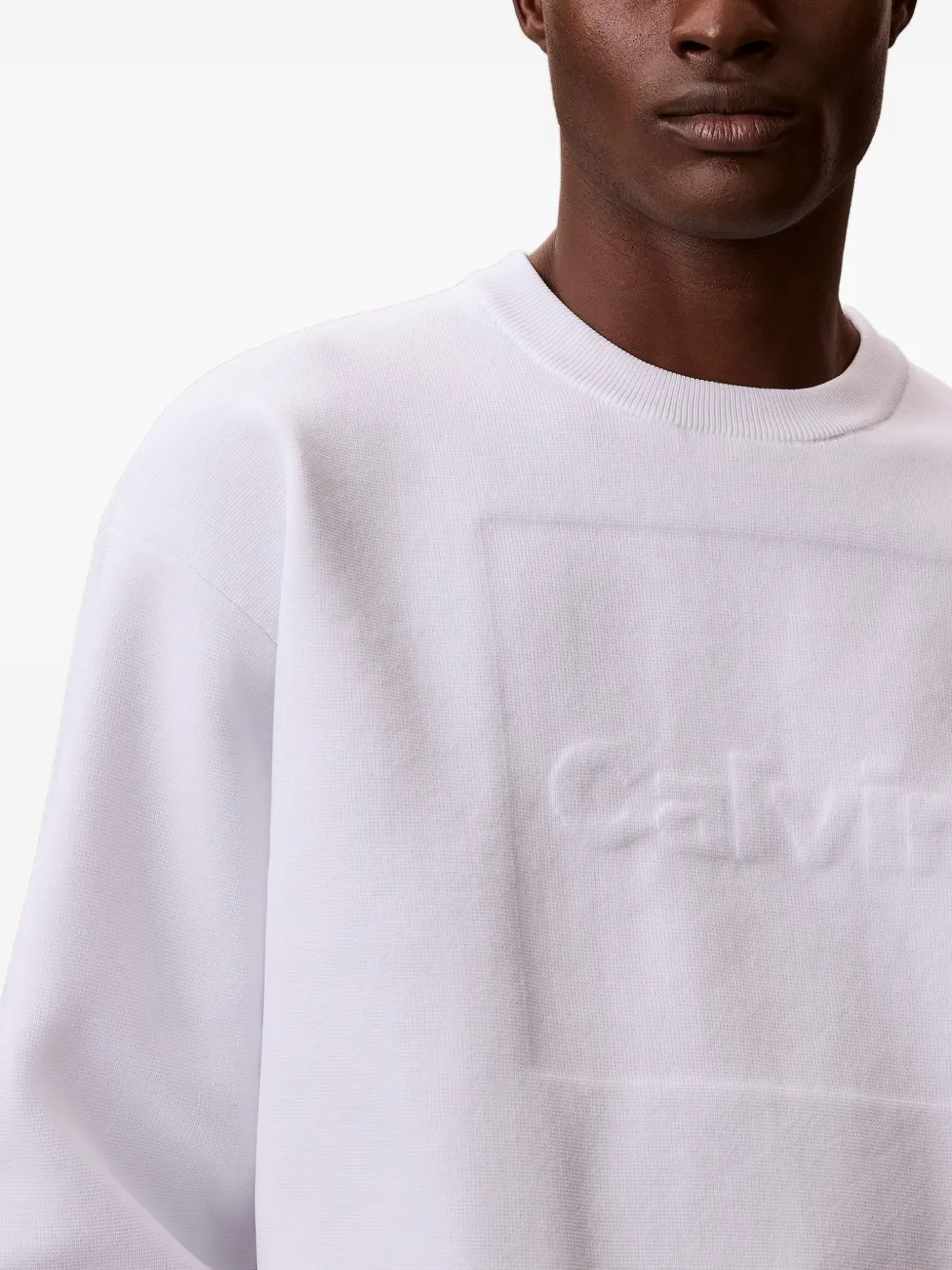 Calvin Klein embossed-logo sweater Wit