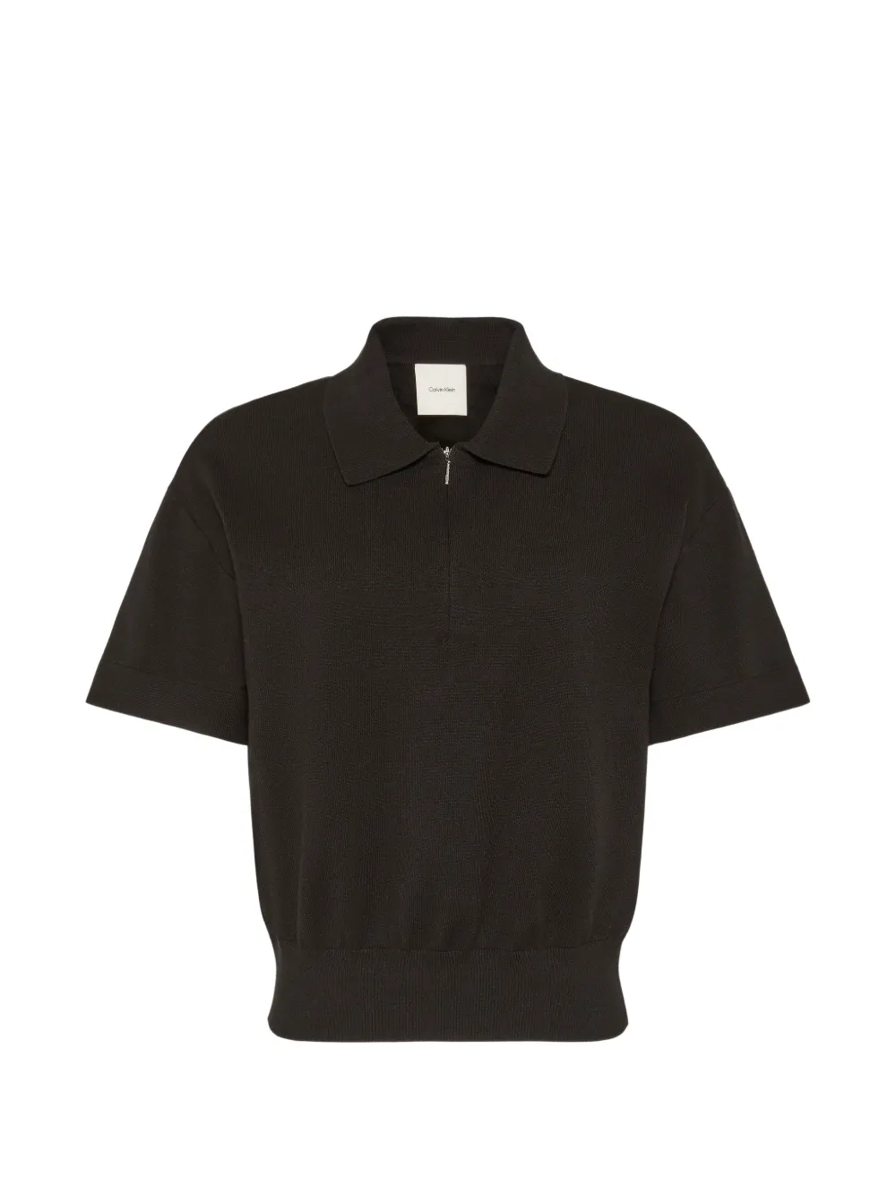 Calvin Klein quarter-zip short-sleeve sweater - Nero
