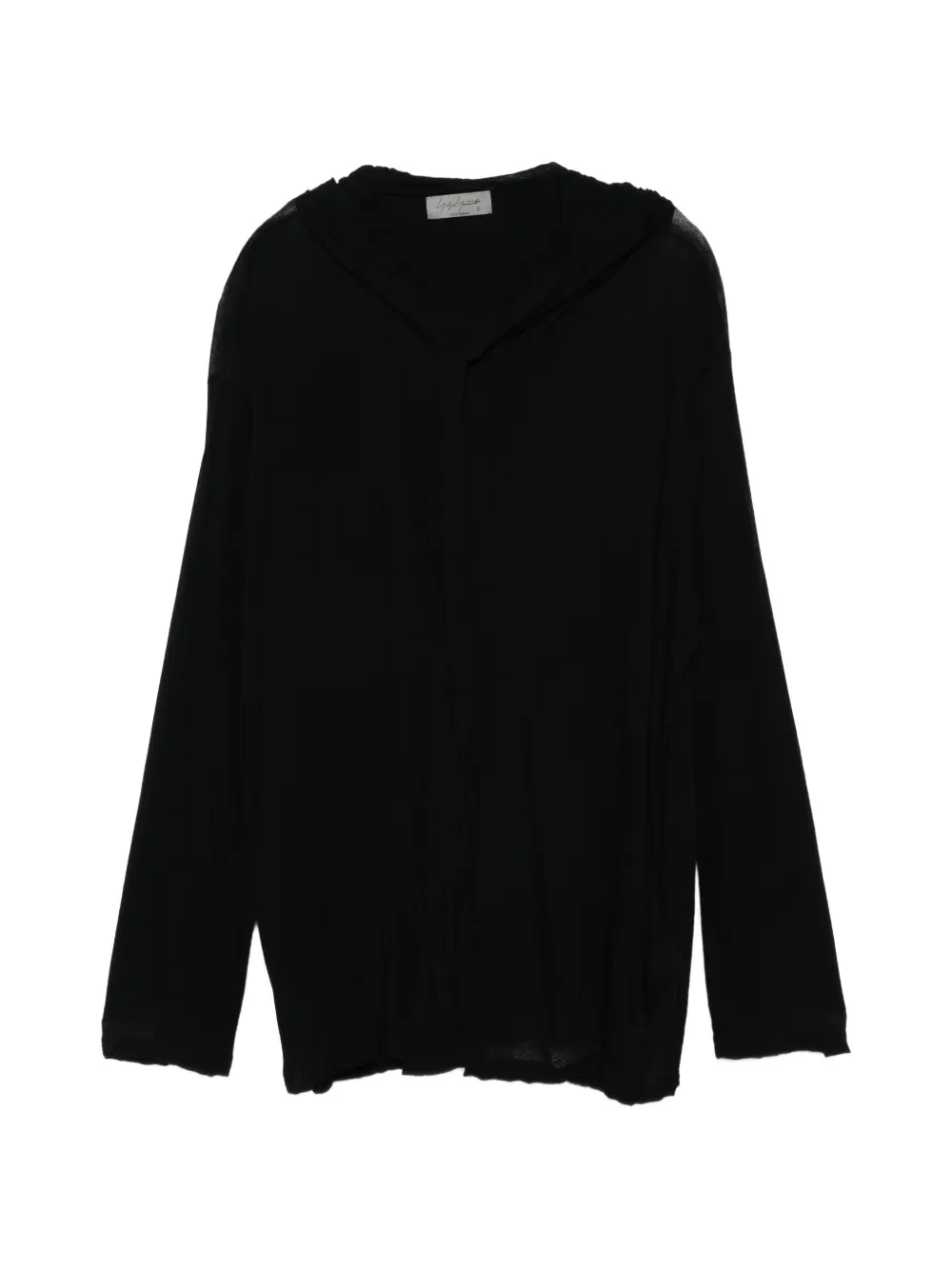 Yohji Yamamoto draped-detail jumper - Nero