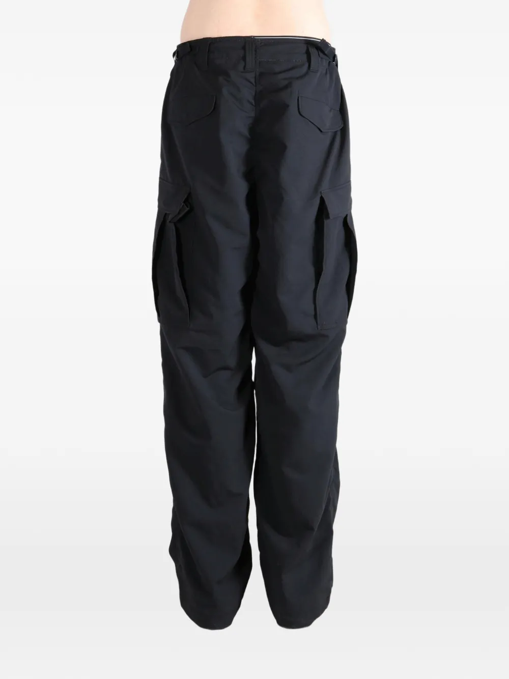 Nanamica Drawstring-cuff Cargo Pants In Black