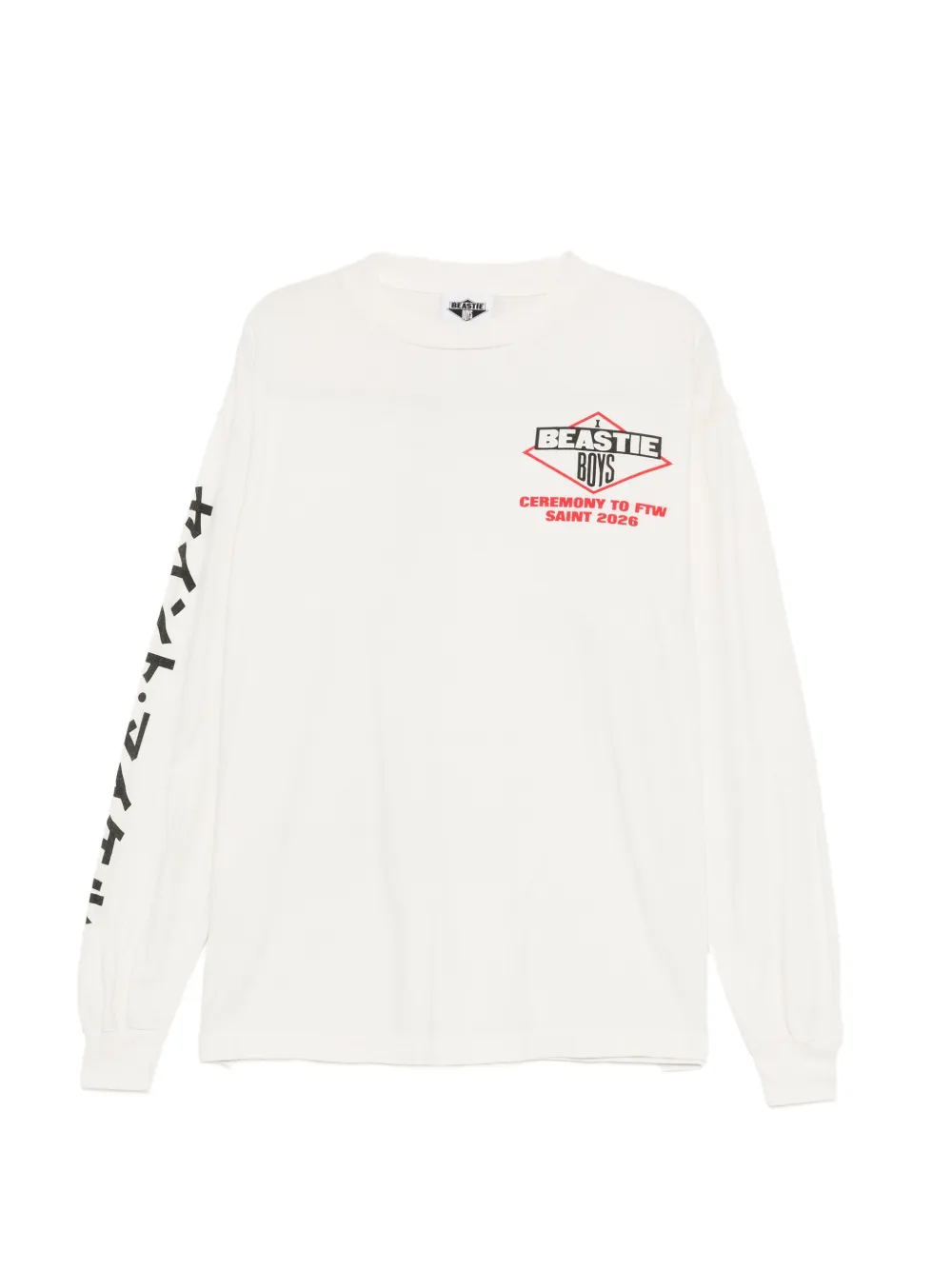 Le Mont Saint Michel graphic-print long-sleeve T-shirt - Bianco