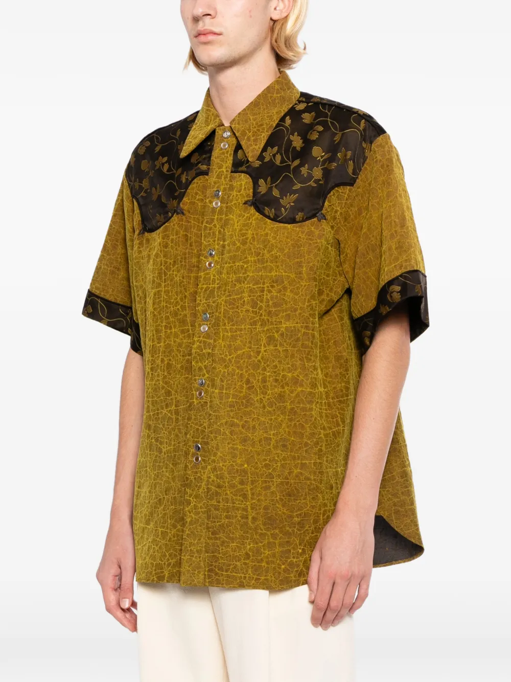  Communs Camisa Con Canesú Floral - Verde 