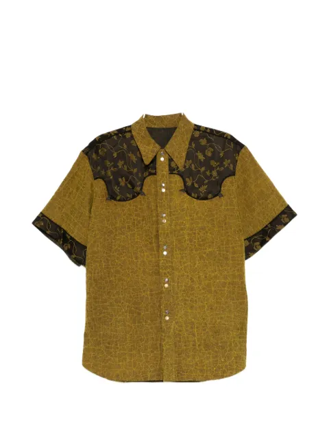 COMMUNS floral-yoke short-sleeve shirt