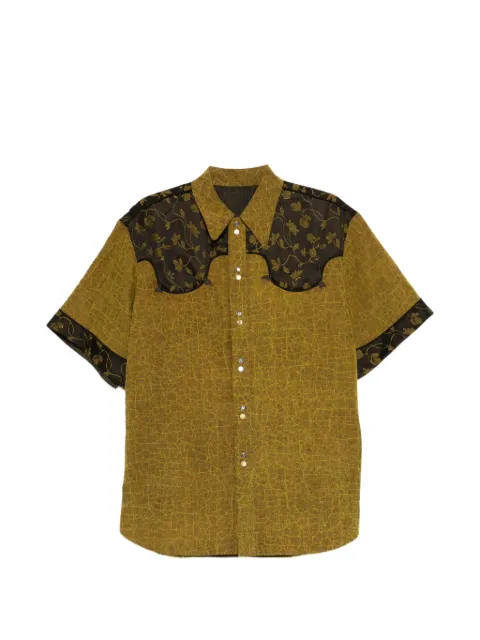 COMMUNS floral-yoke short-sleeve shirt
