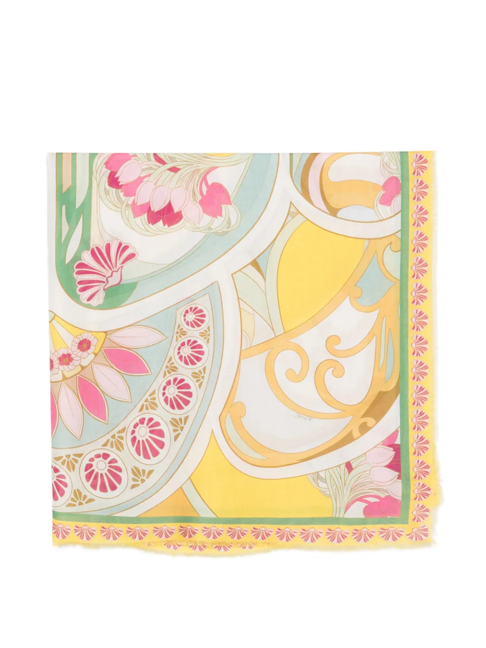 La DoubleJ floral-print graphic-pattern scarf - Green