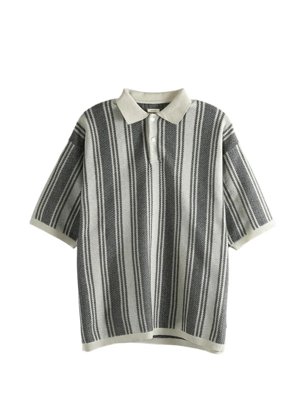 Nanamica stripe-knit polo shirt - Grau