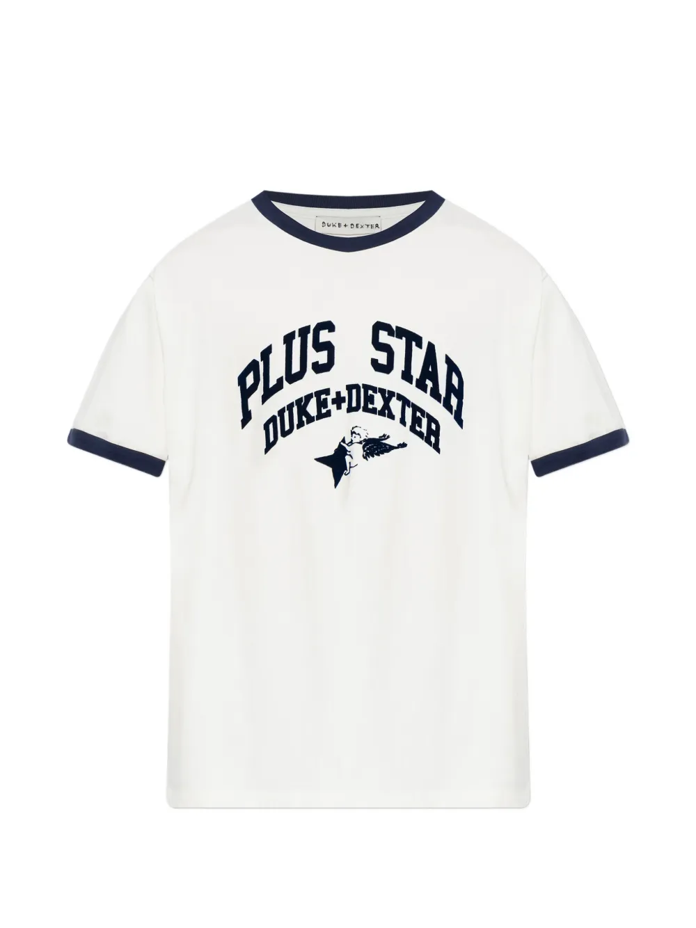 DUKE & DEXTER logo-print ringer T-shirt - Bianco