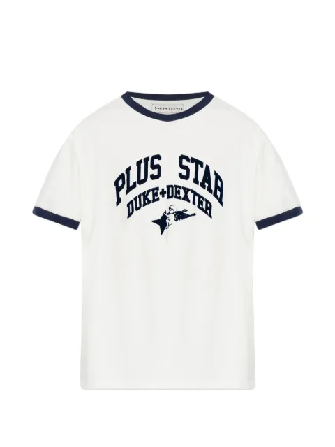 DUKE & DEXTER logo-print ringer T-shirt