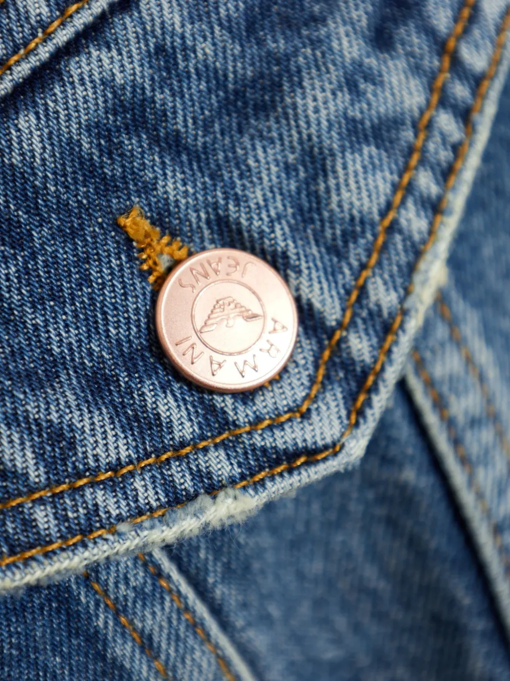 Emporio Armani Button-up denim jack Blauw