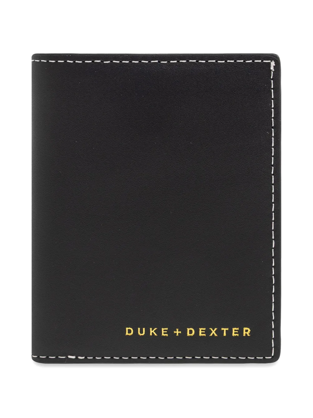 DUKE & DEXTER contrast-stitch leather cardholder - Nero