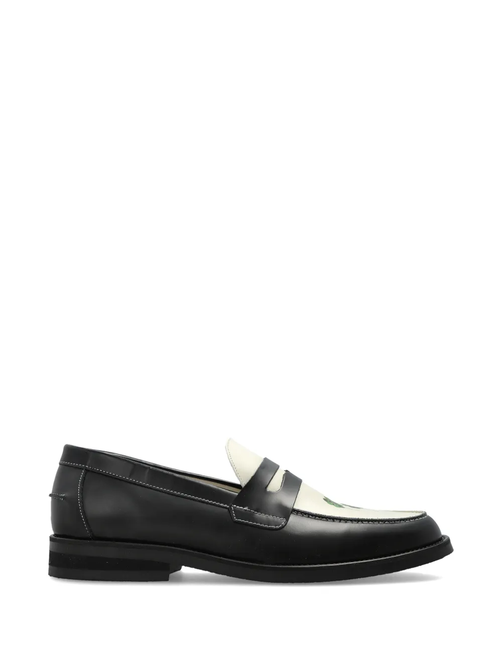 DUKE & DEXTER Wilde clover-print leather loafers - Nero