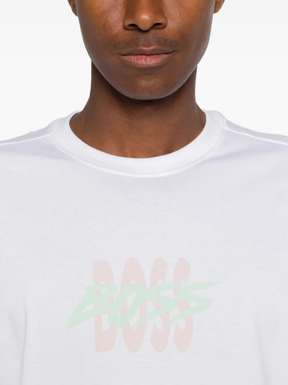 BOSS Katoenen-jersey T-shirt met logo Wit