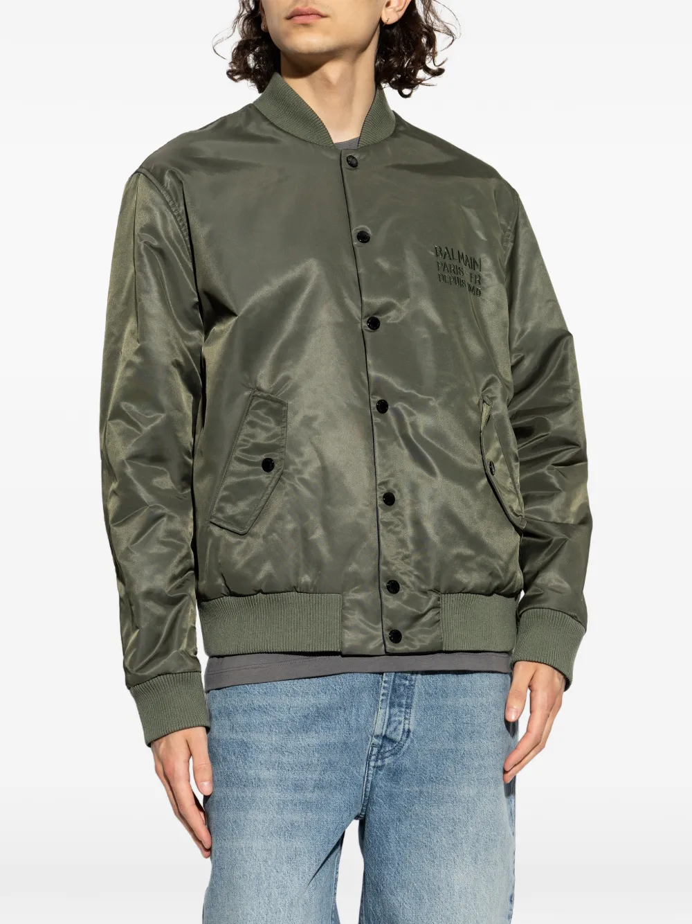 Balmain Omkeerbaar jack met geborduurd logo Groen